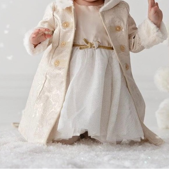 Nannette Gold/Cream Dress and Jacket | Size: 18 Months